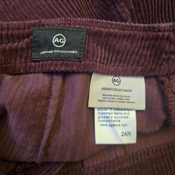 AG Adriano Goldschmied Women's Bernadette Corduroy Mini Skirt Burgundy 24R Fall - Picture 9 of 10